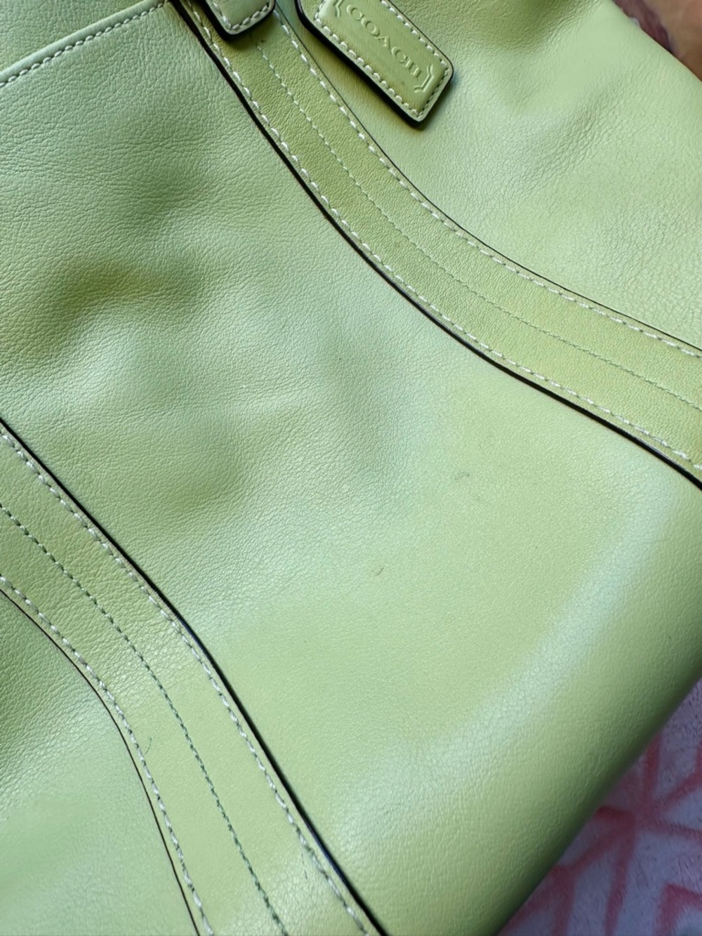 Coach Y2K  Lime Hampton Tote, F11201 - Picture 10 of 16